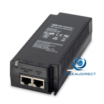 Microsemi PD-9501GR/AC Injecteur HI-POE 1 port Giga RJ45 4Paires 60 watts Midspan POE++ 802.3 at mono-port 220V
