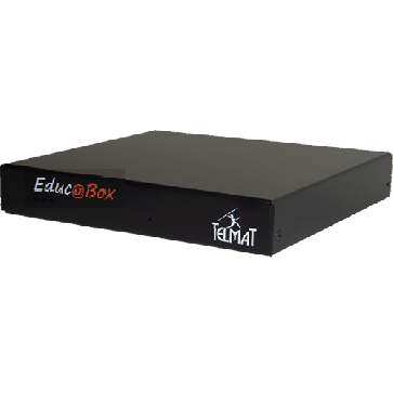 Telmat EducaBox 25 accès simultanés passerelle de gestion d'accès Internet éducation 3 ports Ethernet RJ45 boitier garanti 1an Disque SSD 16Go