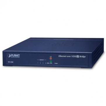 Planet VC-234 Convertisseur VDSL2 17a et 30a RJ11 Pots modes Master et Slave avec switch Ethernet 4 ports 10/100 Mbs