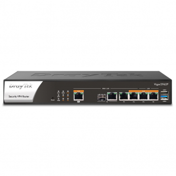 Draytek VIGOR2962P Routeur double Wan 1 x RJ452.5 Gbps 1 combo Gigabit SFP 2 RJ45 LAN Giga PoE 65 watts 200 VPN 50 SSL loadbalancing firmware avancé