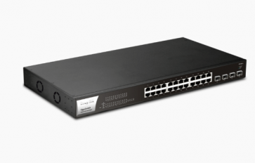 Le DrayTek VigorSwitch P1281x est un switch PoE Gigabit Web Smart.  Il dispose de 24 ports GbE PoE/PoE+ avec un budget de puissance de 140 watts et de 4 ports SFP+ 10G. Équipé de fonctionnalités de niveau entreprise, notamment la détection et la préventio