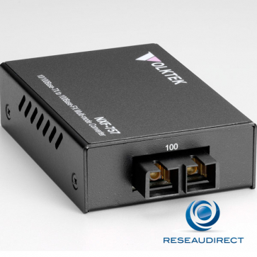 Volktek NXF-757MC Convertisseur de média Ethernet 100mbs Rj45 100baseT - Fibre multimode 100BaseFx 2xSC 2Km