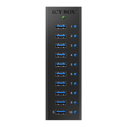 Icy Box IB-AC6110 Hub USB 3.0 externe 10 ports avec ali