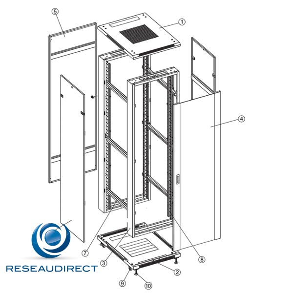 Armoire informatique 19 avec porte ventilée