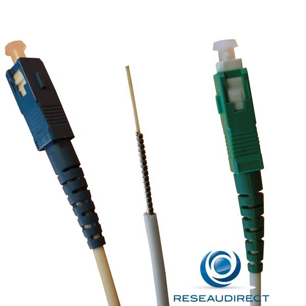 Cordon fibre optique de raccordement - SC-APC M / SC-UPC M - 10m
