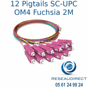 Nexconec-pack de 12 Pigtails OM4 SC 900 microns colorisés