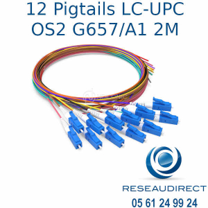 Nexconec-pack de 12 Pigtails OS2 G657-A1 LC-UPC