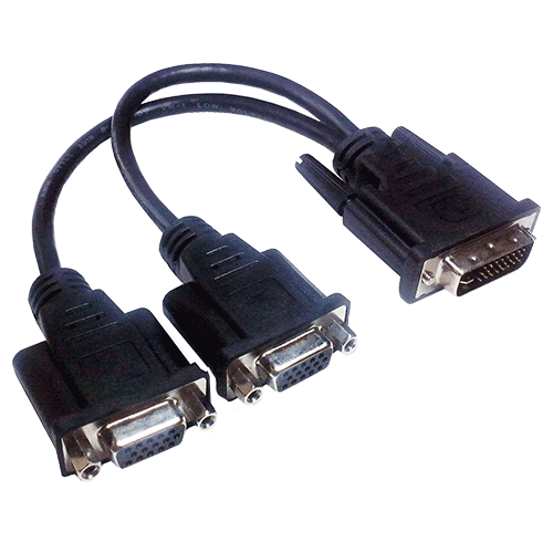 Adaptateur doubleur DVI Mâle / 2 VGA Femelle