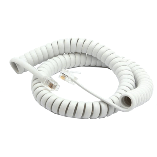 Câble RJ9 spirale blanc extensible droit 3m