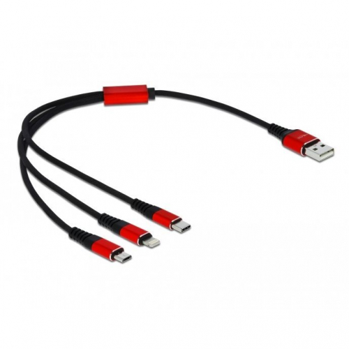 Câble charge USB A Lightning/Micro USB /USB C 30cm