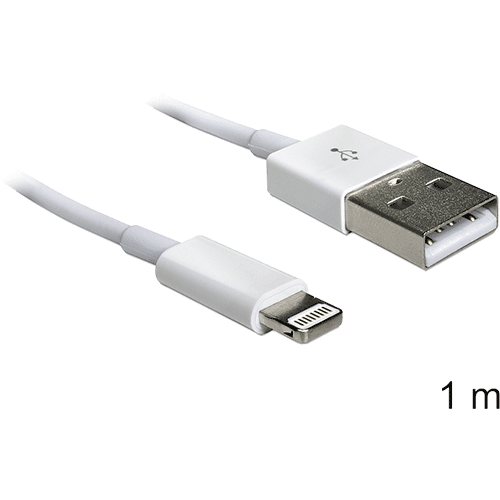 Câble USB 2.0 Iphone 5/6 lightning blanc 1m