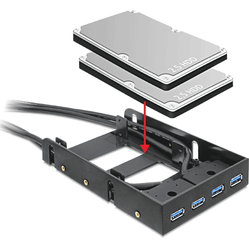 Hub USB 3.0 interne 4 ports & support HDD 2"1/2