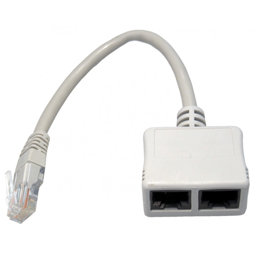 Eclateur RJ45 Mâle / 2 Femelles Cat 5e U/UTP