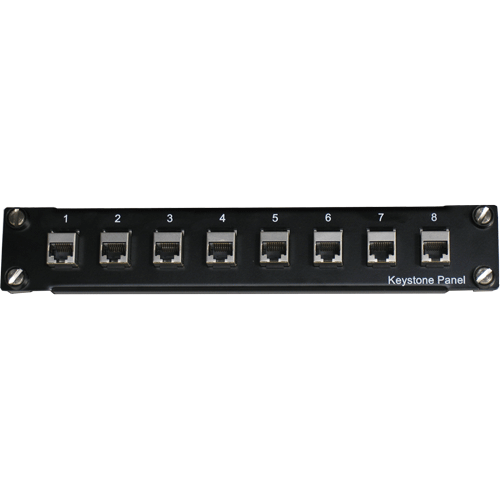 Panneau de brassage 10" 1U 8 ports Cat 5e STP