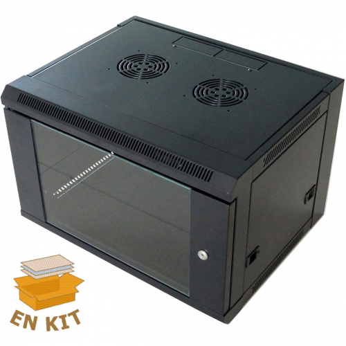 Coffret de brassage 19 pouces en kit hauteur 12U profondeur 400 mm charge admissible 60 kg (24=)