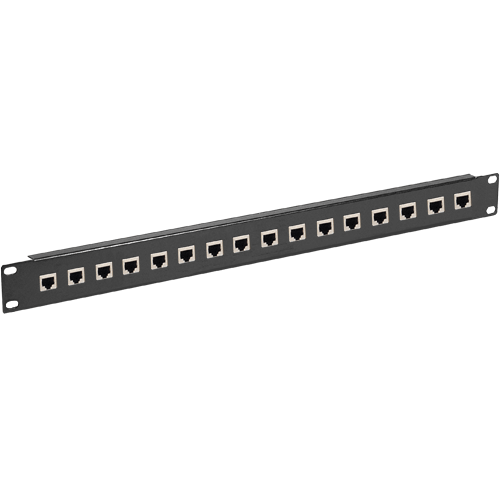 Panneau de brassage 19" 1U 16 ports Cat 5e STP