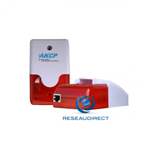 AKCP STR00 Kit sécurité sirène avec flash lumineux stoboscopique RJ 45 pour Sensorprobe et SecurityProbe
