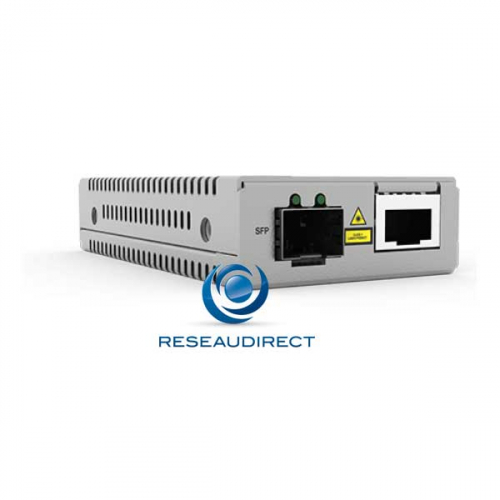 Allied Telesis AT-MMC10GT/SP convertisseur 10Gb Ethernet RJ45 vers SFP+ 10 Gigabit ultra-compact Alimentation 12VDC verrouillable (SFP+ en option)