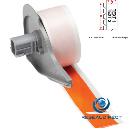 Brady BMP71 B595 M71C-2000-595-OR 142360 étiquettes en continu Vinyle ultra-résistant l=50.80 mm L=15.24 m Orange