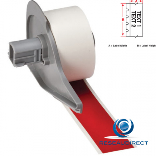 Brady BMP71 B595 M71C-2000-595-RD 142362 étiquettes en continu Vinyle ultra-résistant l=50.80 mm L=15.24 m Rouge