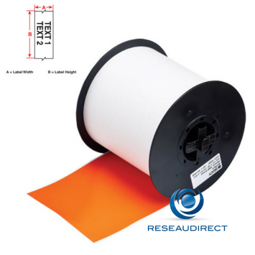 Brady Minimark B595 113200 étiquettes en continu Vinyle ultra-résistant indoor-outdoor l=100 mm L=30 m Orange