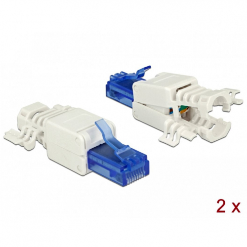 Connecteur réseau RJ45 Cat 6a UTP Toolfree (x2)