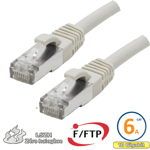 Cordon RJ45 Cat 6a F/FTP Primacy LSZH 30m beige 