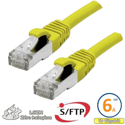 Cordon RJ45 Cat 6a S/FTP Primacy LSZH 0.3m jaune