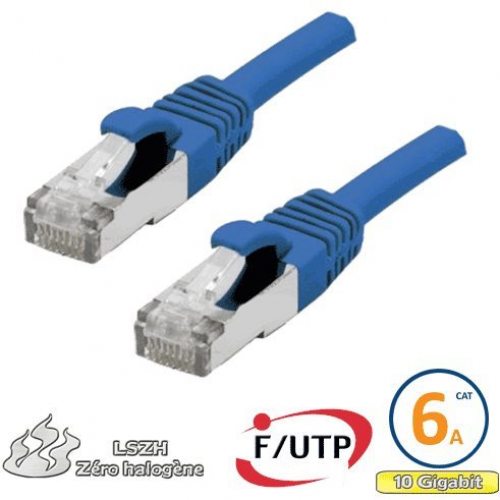 Cordon RJ45 Cat 6a F/UTP Primacy LSZH 10m bleu