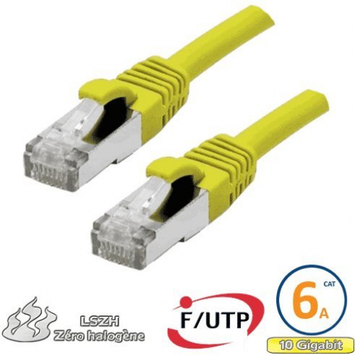 Cordon RJ45 Cat 6a F/UTP Primacy LSZH 1m jaune