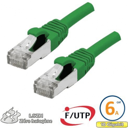 Cordon RJ45 Cat 6a F/UTP Primacy LSZH 0.3m vert