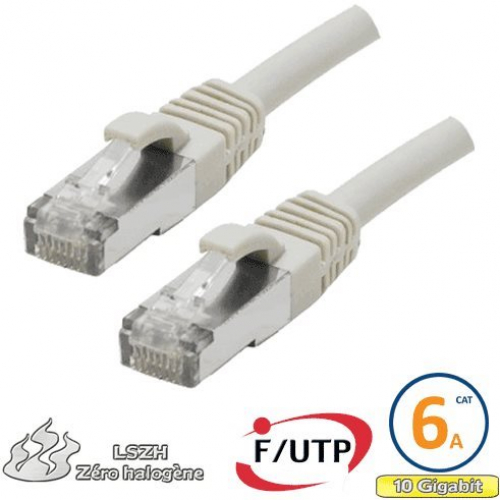 Cordon RJ45 Cat 6a F/UTP Primacy LSZH 0,5m beige