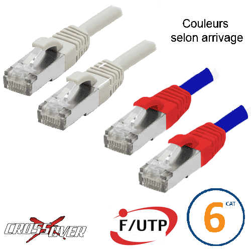 Cordon RJ45 croisé Cat 6 F/UTP Primacy 0.5m beige