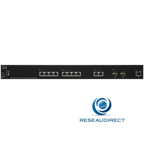 Cisco SG550XG-2F10 Switch stackable full 10 gigabit 240 Gbps standard 10 ports RJ45 10Gbase-T 2 ports SFP+ 10G