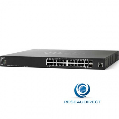 Cisco SG550XG-24T Switch stackable full 10 gigabit 480 Gbps avancé 22 ports RJ45 10Gbase-T 2 ports SFP+/RJ45 10G