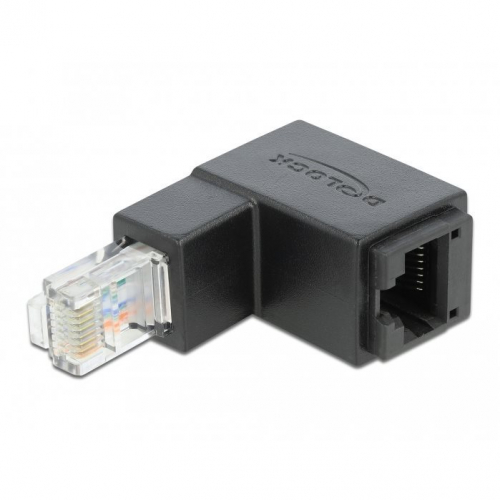 Adapt RJ45 mâle coudé bas > RJ45 femelle cat6 UTP