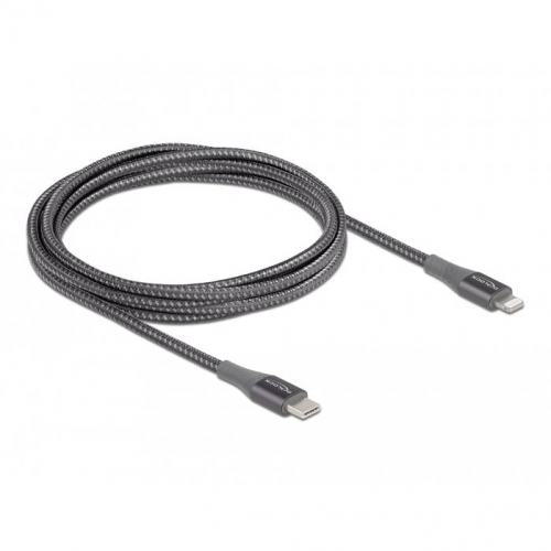 Câble USB C Lightning certifié MFi gris 2m