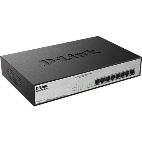 Dlink DGS-1008MP Switch POE Gigabit 8 ports format compact bureau Desktop fanless budget 140 Watts