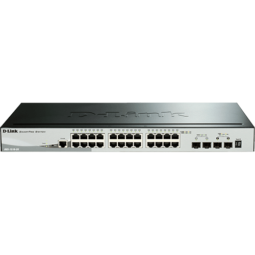 Dlink DGS-1510-28 switch Smart Pro empilable budget 193 watts configurable SMART Pro 24 ports Giga 2 slots SFP 2 SFP+