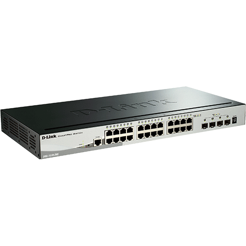 Dlink DGS-1510-28X Switch Smart Pro 24 ports Gigabit RJ45 configurable L2+ L3 Light 4 SFP+ 10G