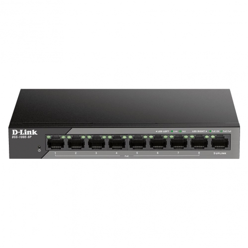 8 Ports PoEat 10/100 Longue Distance + 1 Port Giga