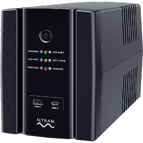 Nitram Onduleur Elite Value IEC 2200 VA 1320 Watts 6 prises IEC 