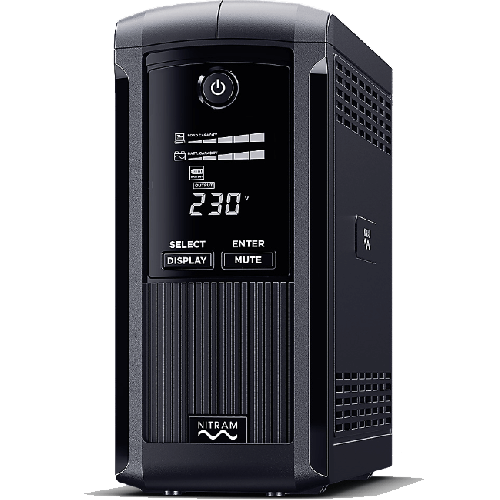 Nitram ELITE VALUE PLUS 1000 Onduleur Line Interactive 1000 VA / 550 Watts utiles 4 x prises 2 pôles + terre françaises (25/11=)