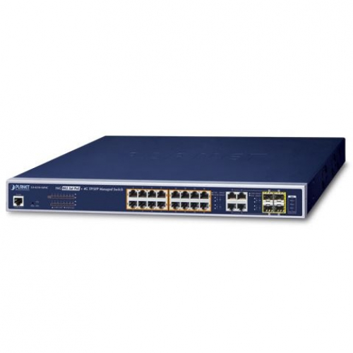 Planet GS-4210-16P4C Switch POE administrable L2 16 Gigabit 802.3at budget puissance 220 watts 4 ports mixtes RJ45-SFP 19p