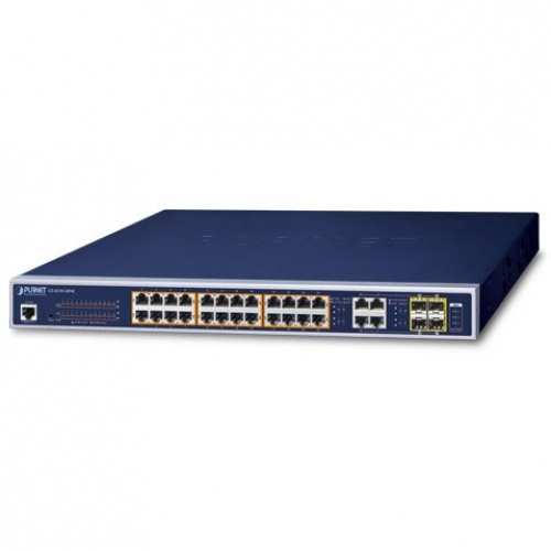 Planet GS-4210-24P4C Switch POE administrable 24 Gigabit 802.3at budget puissance 220 watts 4 ports SFP 19p