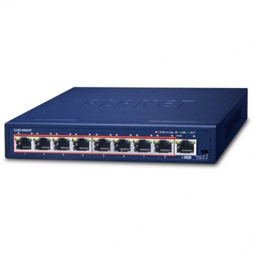 Planet GSD- 908HP Switch POE 8 gigabit de bureau compact desktop budget puissance 120W + 1 Giga RJ45