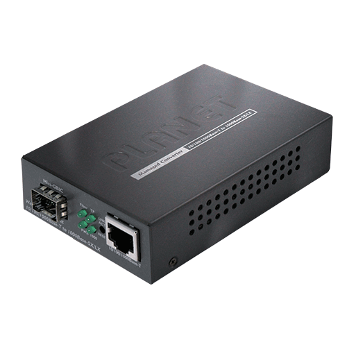 Planet GT-905A Convertisseur fibre Gigabit Ethernet manageable SNMP RJ45 vers Mini Gbic SFP 1000Mbs