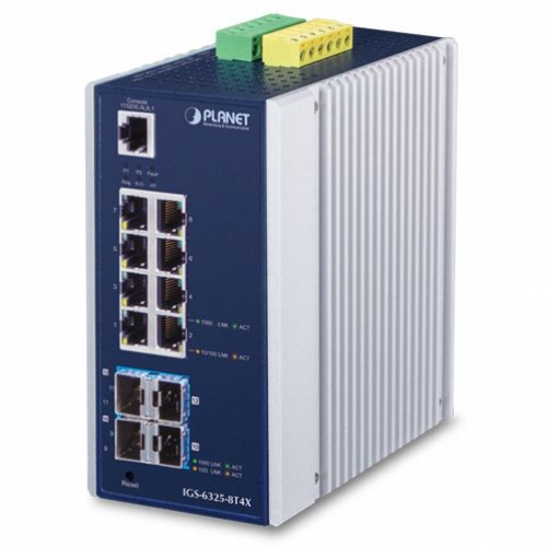 Planet IGS-6325-8T4X Switch industriel Commutateur Ethernet durci niveau 3 L3 8 Gigabit RJ45 4 slots SFP+ 10G -40/75°C