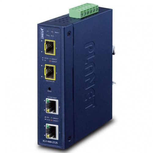 Planet IGT-900-2T2S convertisseur Fibre industriel 2xRJ45 1Gbps 2xSFP 2,5Gbps Face