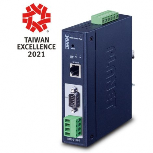 Planet IMG-2100T Modbus gateway industriel passerelle IP Ethernet 1 port RS232 RS422 RS485 -40/+75°C